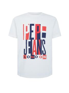 T-Shirt Pepe Jeans Davy Bianco per Uomo
