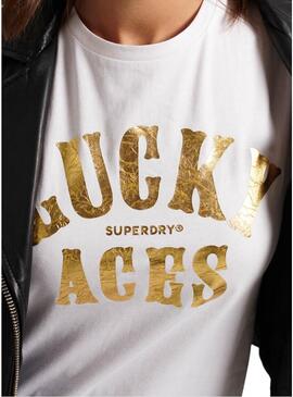 T-Shirt Superdry Military Logo Vest Bianco Donna