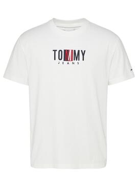 T-Shirt Tommy Jeans Timeless Bianco per Uomo