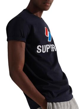 T-Shirt Superdry Sportstyle Classic Blu Navy Uomo