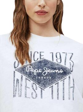 T-Shirt Pepe Jeans Alex Bianco per Donna